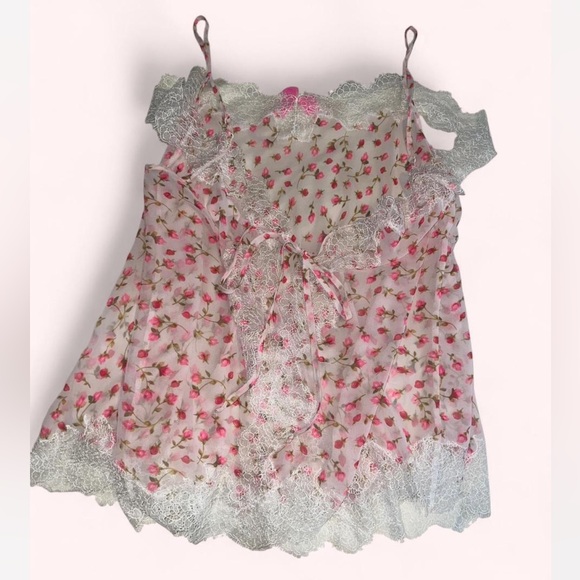 RARE 2013 Vintage Victoria’s Secret Chiffon Rosebud Print Slip - Picture 4 of 8